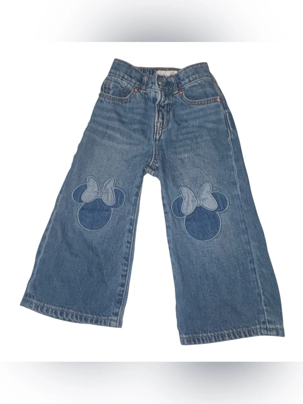 GAP Kids Denim Wide-Leg Jeans with Minnie Silhouette Patches